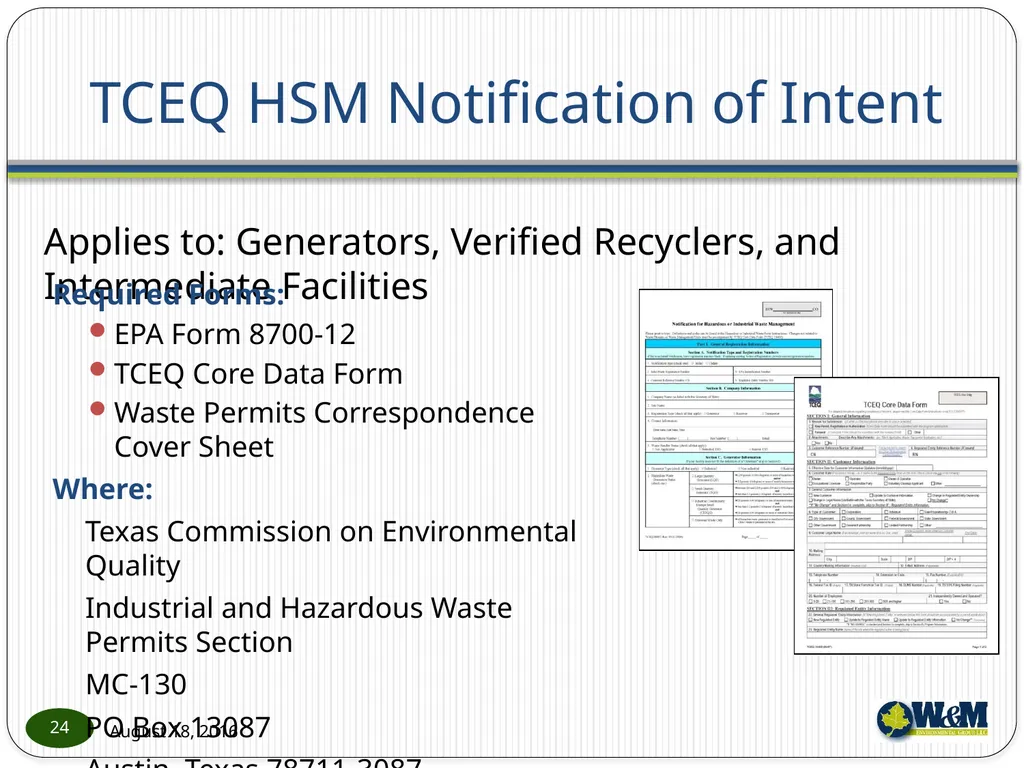 Solid and Hazardous Waste - New Hazardous - slide 24 of 28