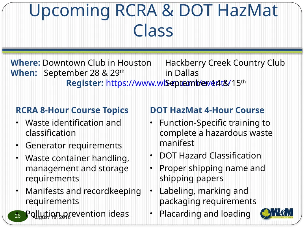 Solid and Hazardous Waste - New Hazardous - slide 26 of 28