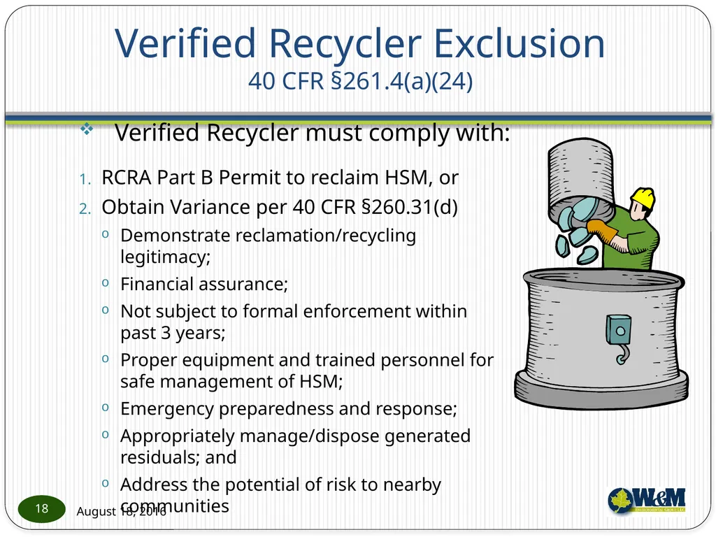 Solid and Hazardous Waste - New Hazardous - slide 18 of 28