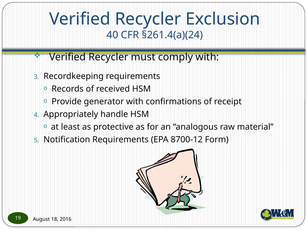 Solid and Hazardous Waste - New Hazardous - slide 19 of 28