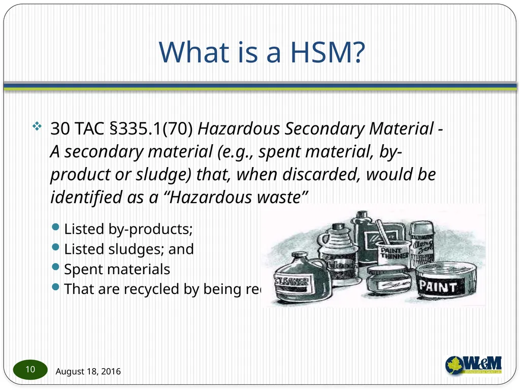 Solid and Hazardous Waste - New Hazardous - slide 10 of 28