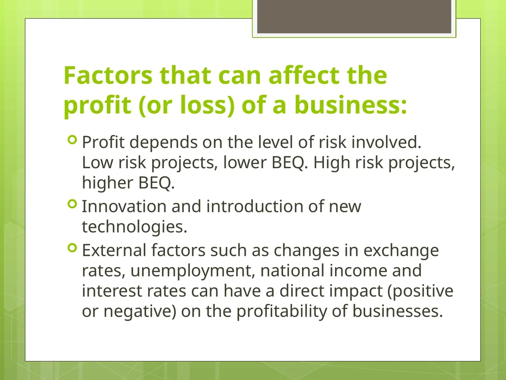 Unit 3.3 Break-even Analysis Source: Business - slide 33 of 48