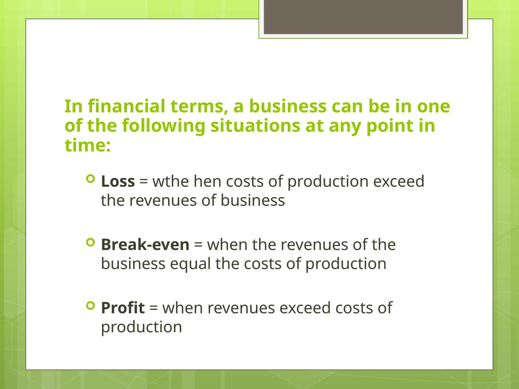 Unit 3.3 Break-even Analysis Source: Business - slide 15 of 48