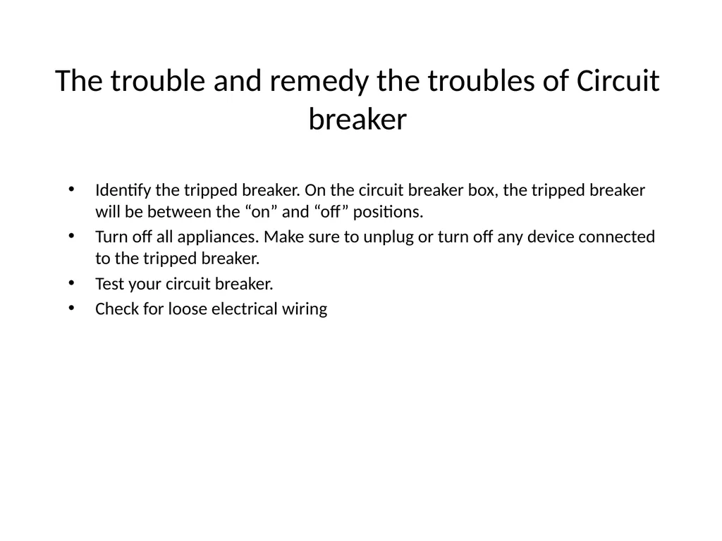 TESTING AND MAINTENANCE OF ELECTRICAL EQIPMENT - slide 20 of 21