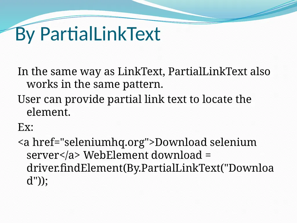 Selenium Locators There are 8 locators in selenium - slide 12 of 46
