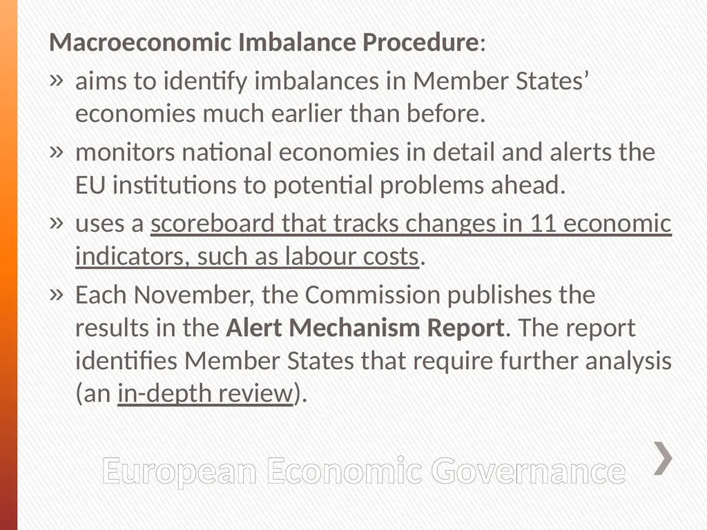 Europe 2020 and the European Economic Governance: - slide 9 of 25
