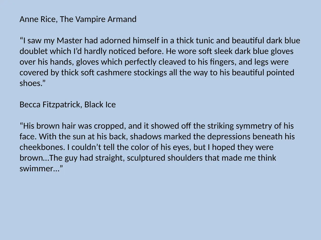 Character Descriptions They recycle typical ideas - slide 44 of 55