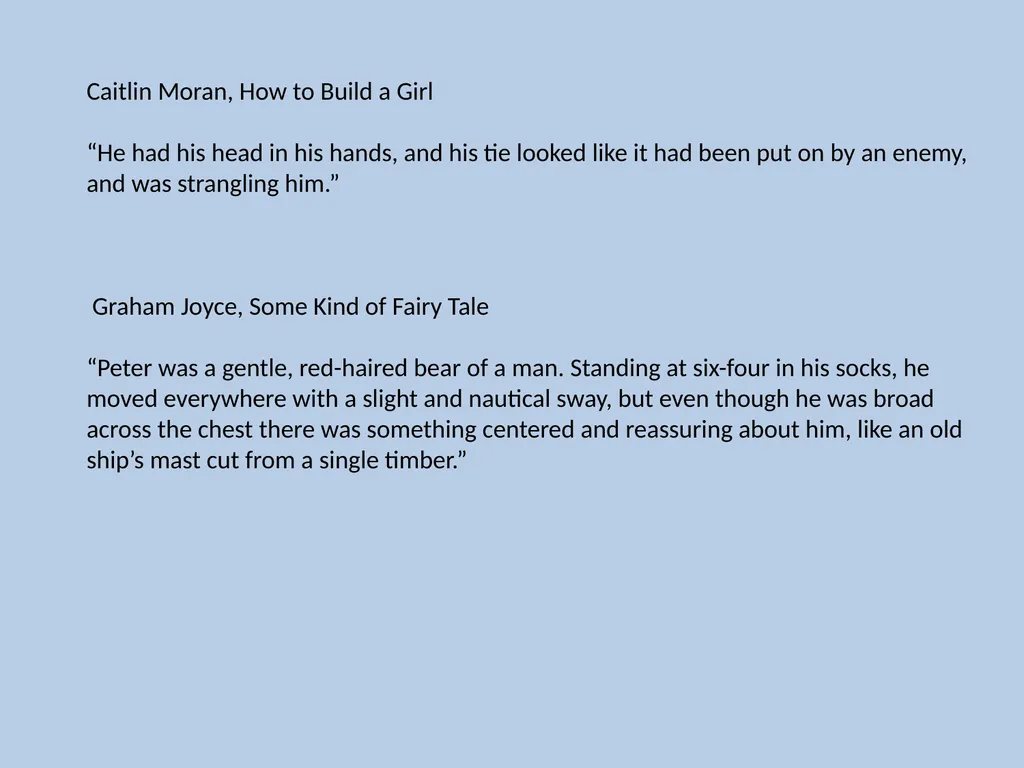 Character Descriptions They recycle typical ideas - slide 53 of 55