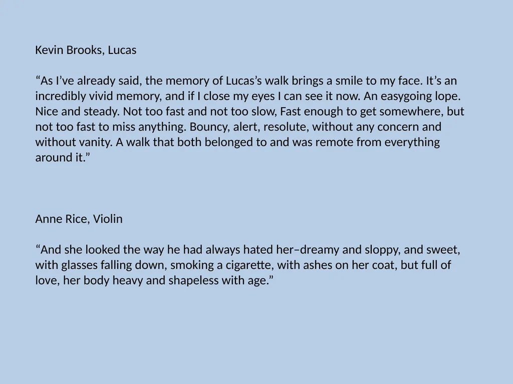 Character Descriptions They recycle typical ideas - slide 47 of 55