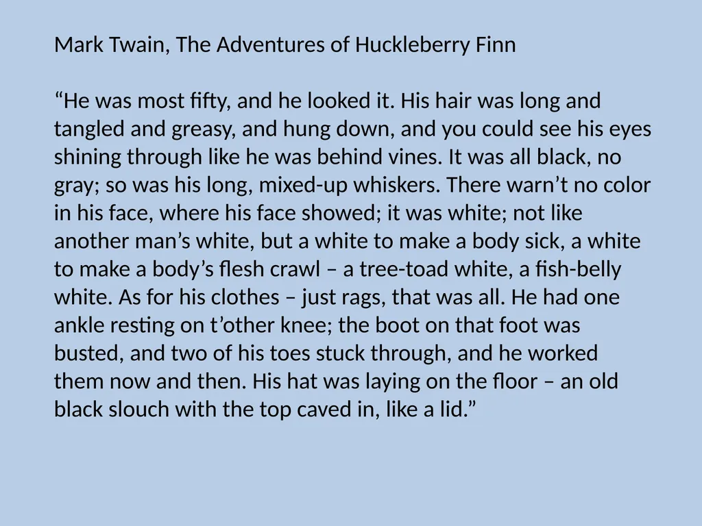 Character Descriptions They recycle typical ideas - slide 21 of 55