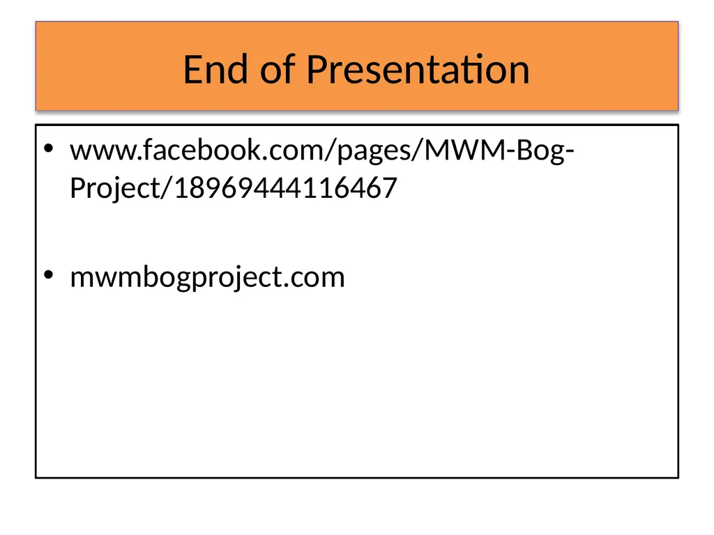MWM Bog Heritage Project Presentation and Book - slide 21 of 21