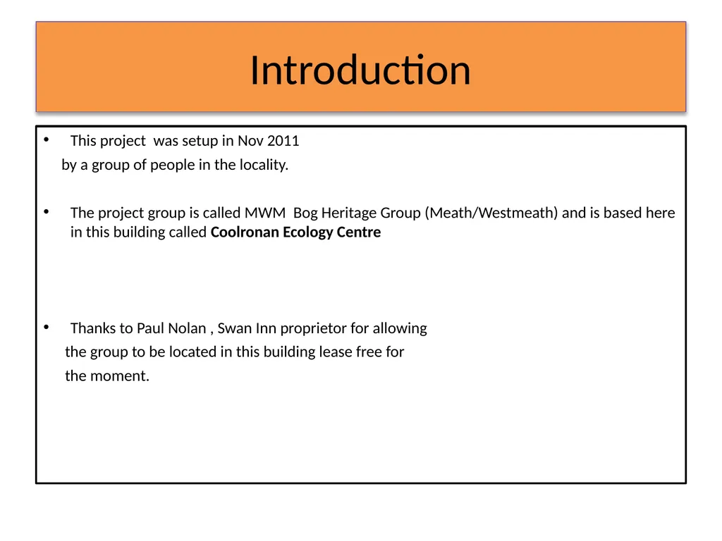 MWM Bog Heritage Project Presentation and Book - slide 2 of 21