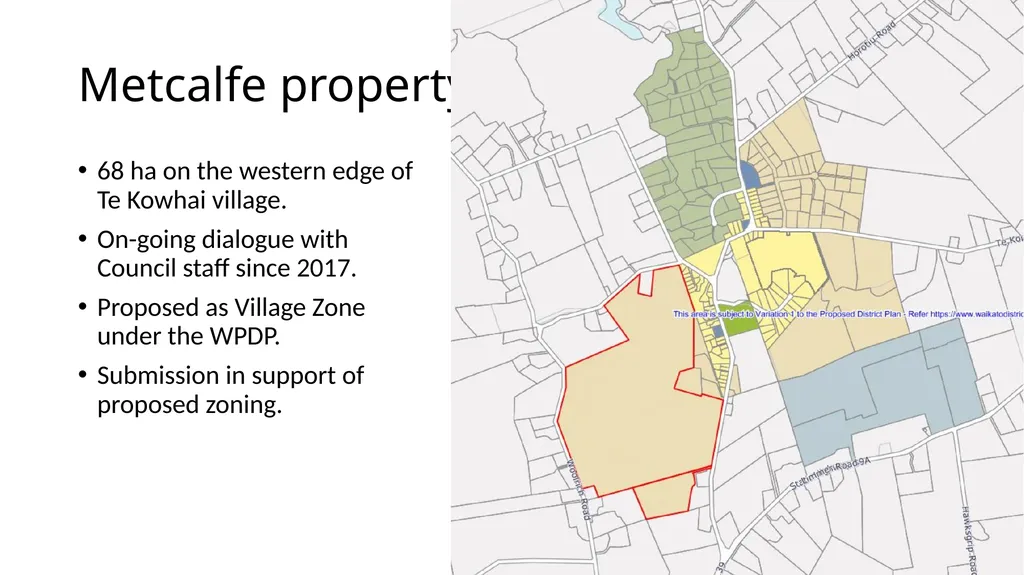 Zone Extents: Te Kowhai Evidence Highlights Bevan - slide 2 of 7