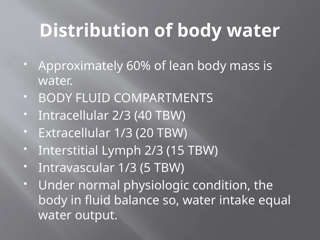 Water and Electrolyte Balance Mrs. L. - slide 5 of 32