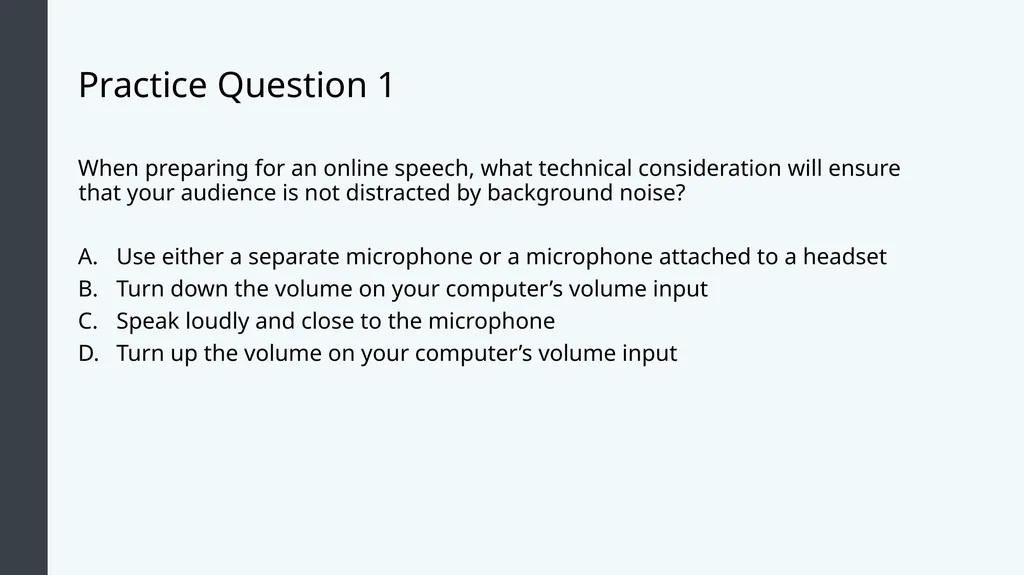 Public Speaking Module 12: Public Speaking Online - slide 11 of 31