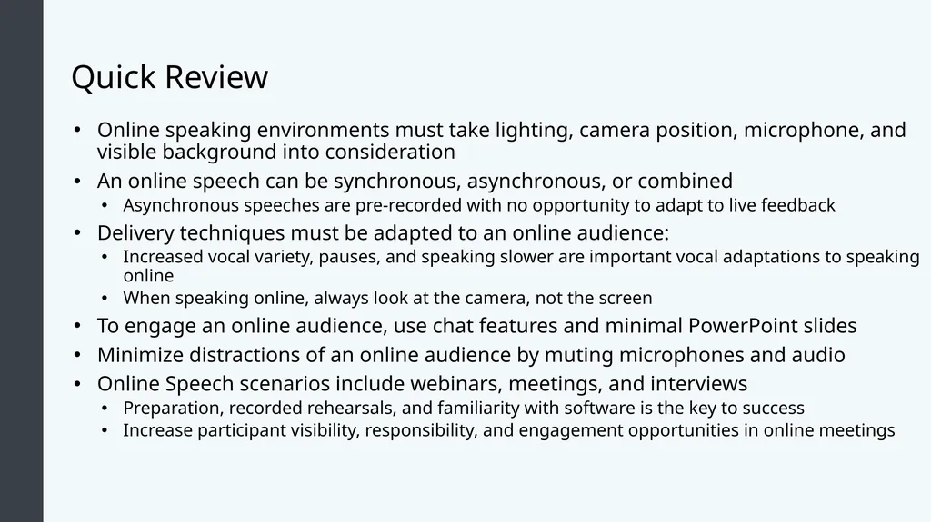 Public Speaking Module 12: Public Speaking Online - slide 31 of 31