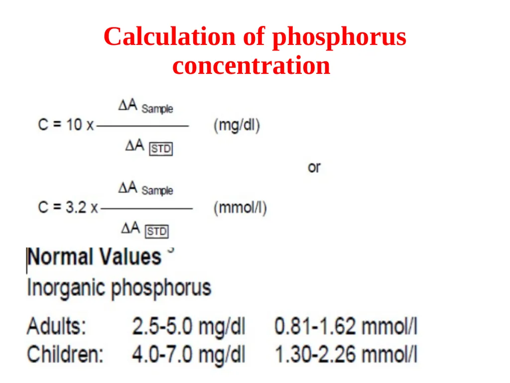 Serum phosphorus measurement (inorganic - slide 14 of 14