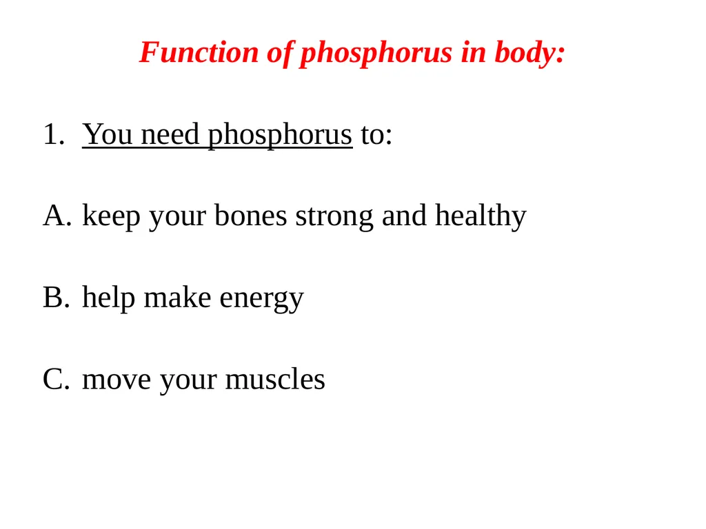 Serum phosphorus measurement (inorganic - slide 4 of 14