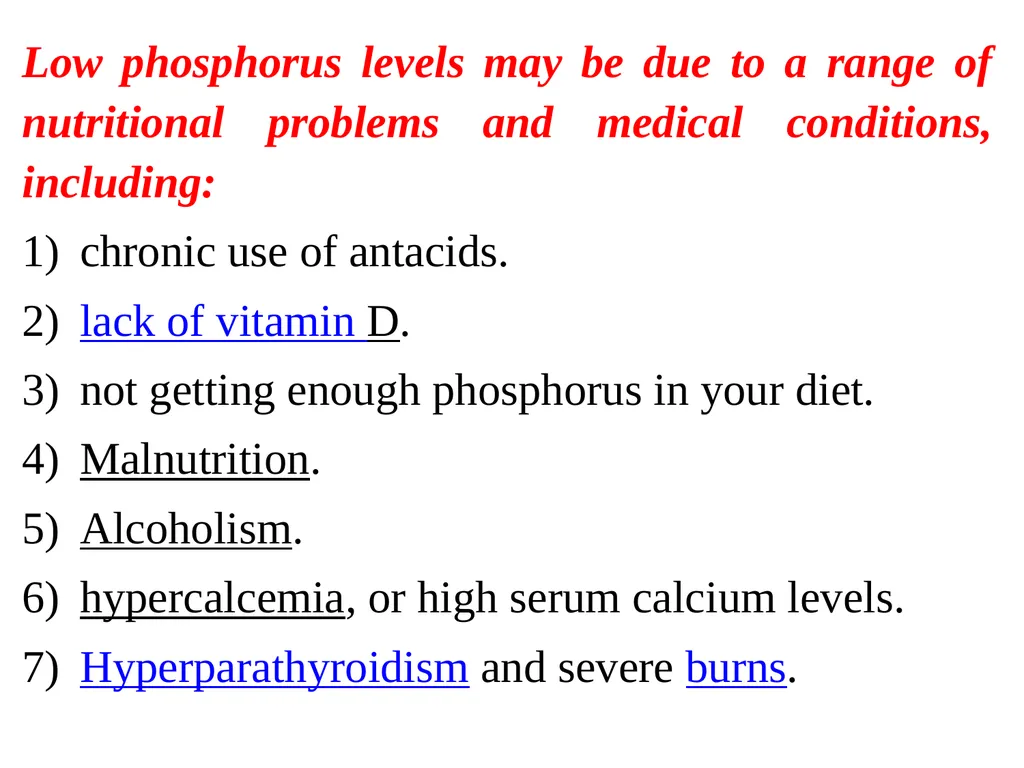 Serum phosphorus measurement (inorganic - slide 12 of 14
