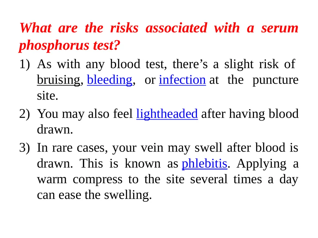 Serum phosphorus measurement (inorganic - slide 9 of 14