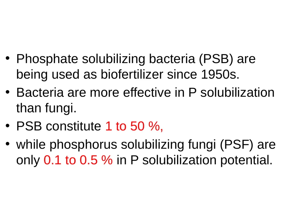 Phosphate solubilizing microorganisms Use of - slide 4 of 11