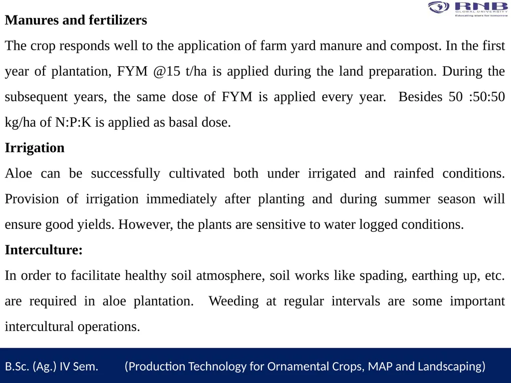 Course Name- Production Technology for Ornamental - slide 7 of 10