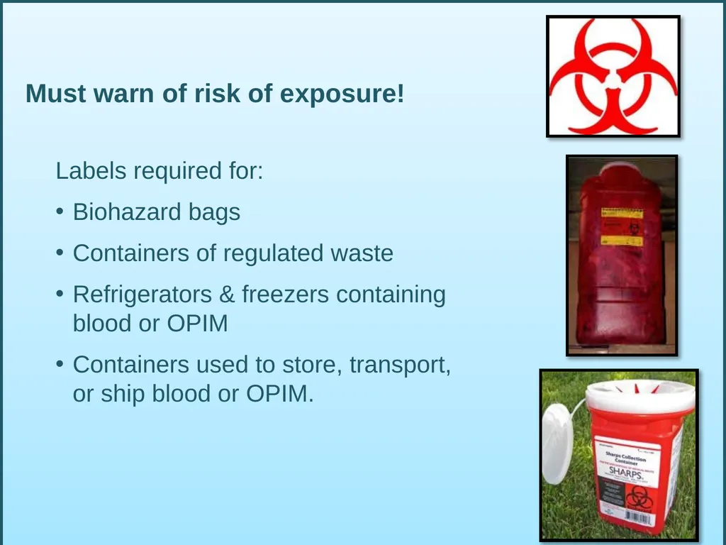 BLOODBORNE PATHOGENS “The OSHA Bloodborne Pathogen - slide 83 of 90