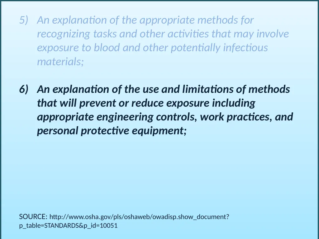 BLOODBORNE PATHOGENS “The OSHA Bloodborne Pathogen - slide 14 of 90