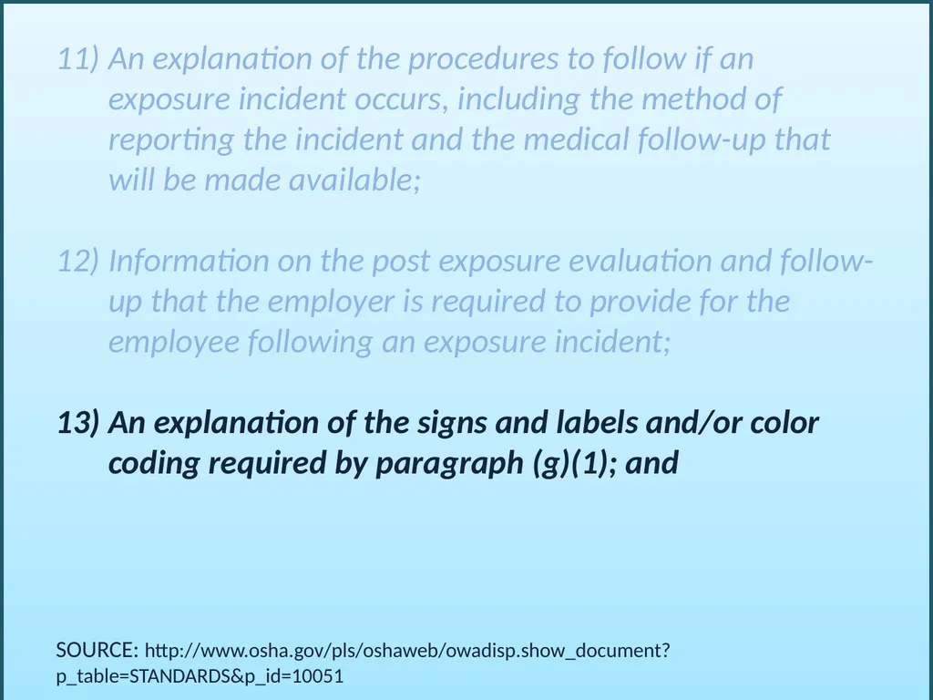 BLOODBORNE PATHOGENS “The OSHA Bloodborne Pathogen - slide 21 of 90