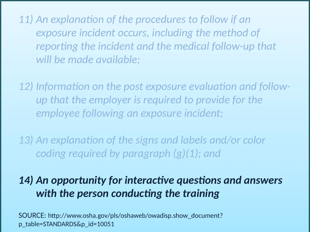 BLOODBORNE PATHOGENS “The OSHA Bloodborne Pathogen - slide 22 of 90