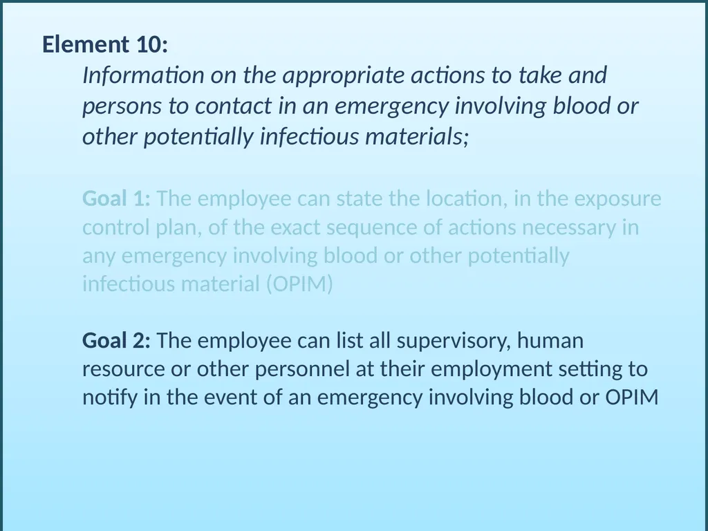 BLOODBORNE PATHOGENS “The OSHA Bloodborne Pathogen - slide 68 of 90