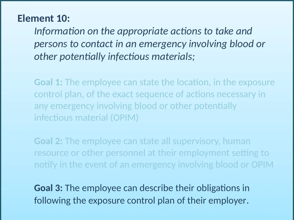 BLOODBORNE PATHOGENS “The OSHA Bloodborne Pathogen - slide 69 of 90