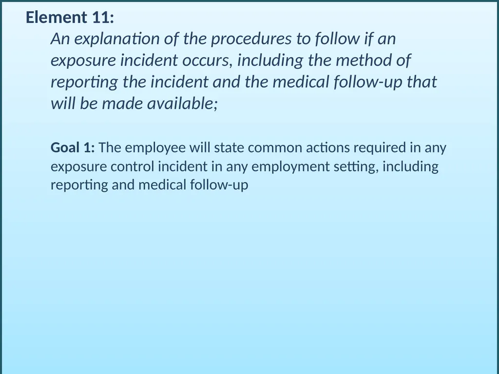 BLOODBORNE PATHOGENS “The OSHA Bloodborne Pathogen - slide 70 of 90