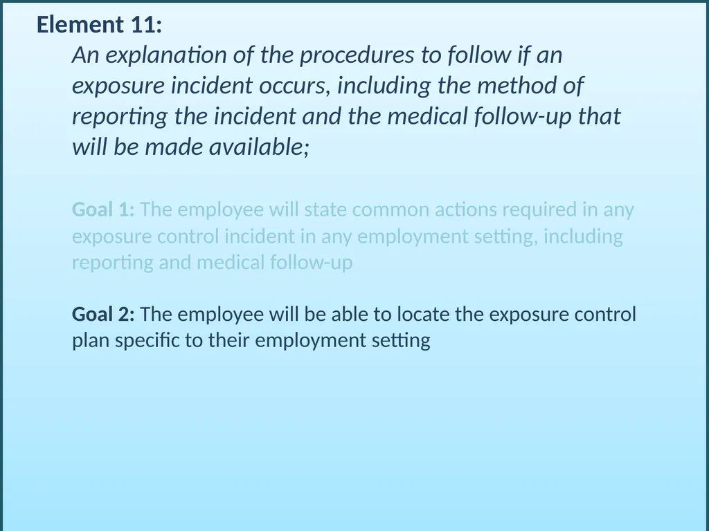 BLOODBORNE PATHOGENS “The OSHA Bloodborne Pathogen - slide 79 of 90