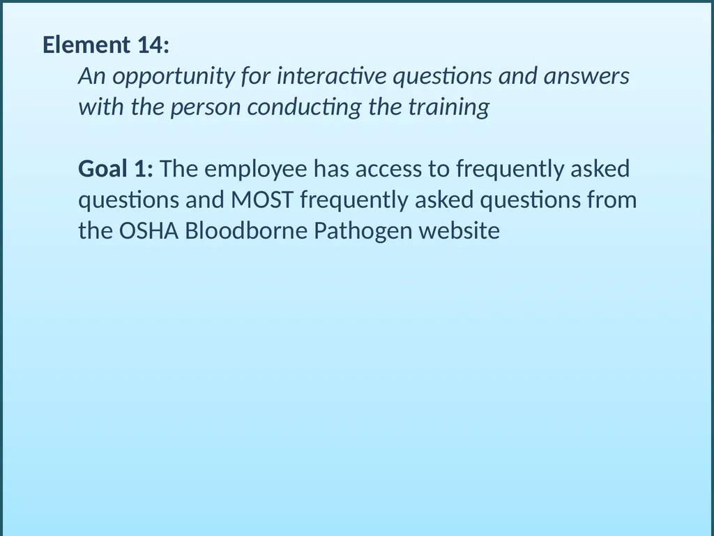 BLOODBORNE PATHOGENS “The OSHA Bloodborne Pathogen - slide 84 of 90