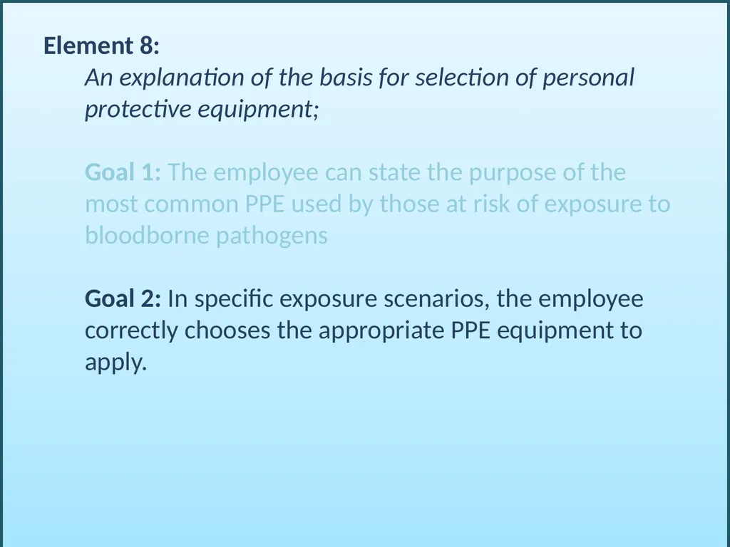 BLOODBORNE PATHOGENS “The OSHA Bloodborne Pathogen - slide 58 of 90