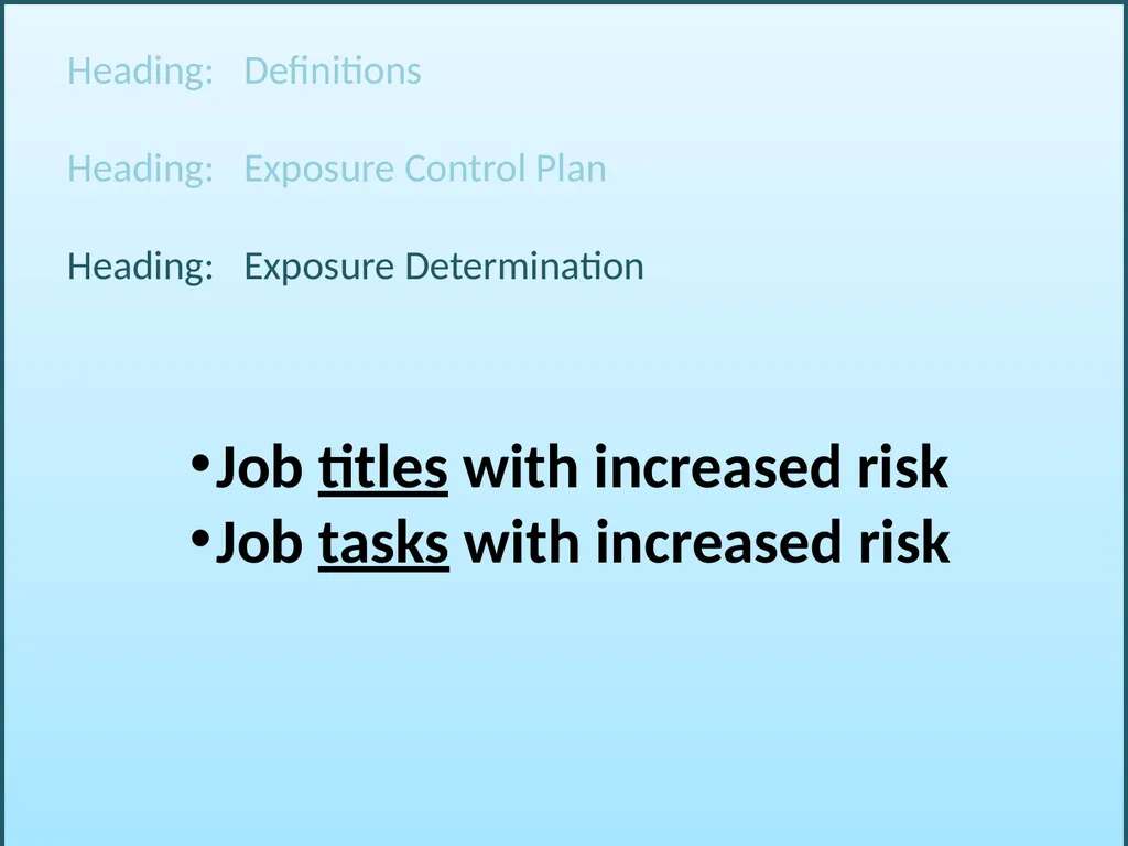 BLOODBORNE PATHOGENS “The OSHA Bloodborne Pathogen - slide 26 of 90