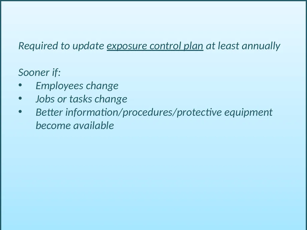 BLOODBORNE PATHOGENS “The OSHA Bloodborne Pathogen - slide 48 of 90