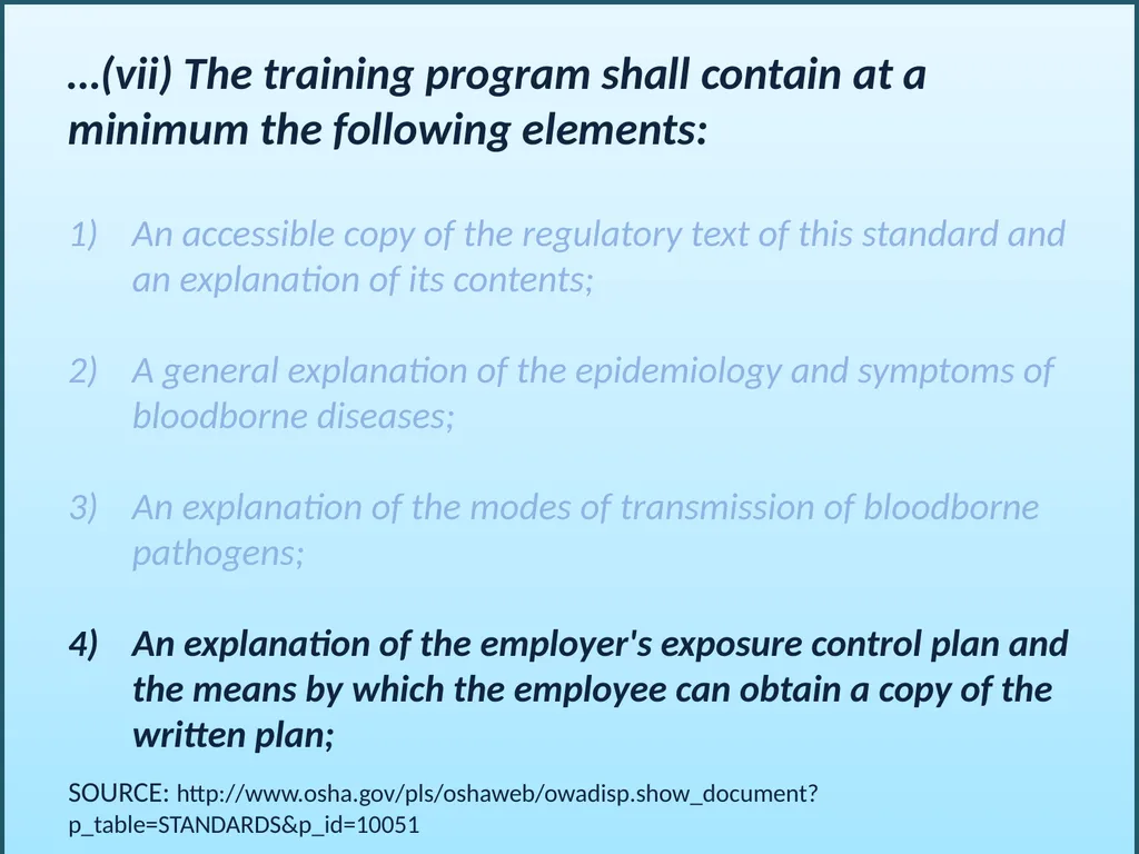 BLOODBORNE PATHOGENS “The OSHA Bloodborne Pathogen - slide 12 of 90