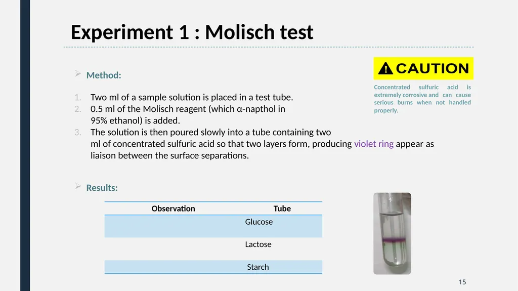 Qualitative Analysis of Carbohydrates First Year - slide 15 of 25