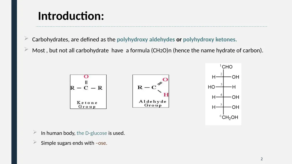 Qualitative Analysis of Carbohydrates First Year - slide 2 of 25