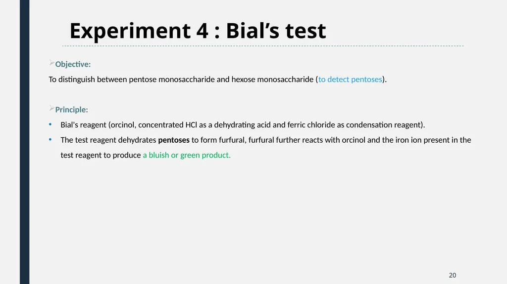 Qualitative Analysis of Carbohydrates First Year - slide 20 of 25