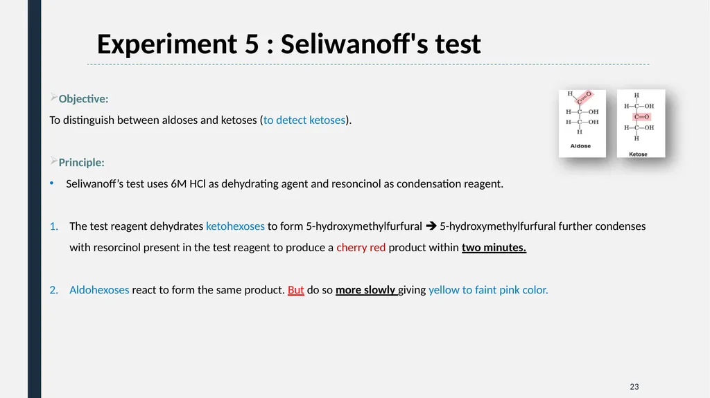 Qualitative Analysis of Carbohydrates First Year - slide 23 of 25