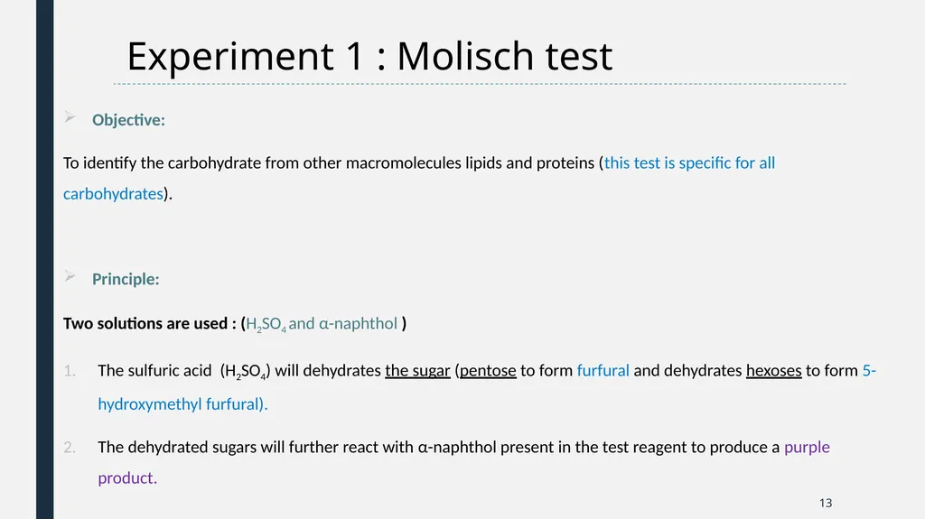 Qualitative Analysis of Carbohydrates First Year - slide 13 of 25
