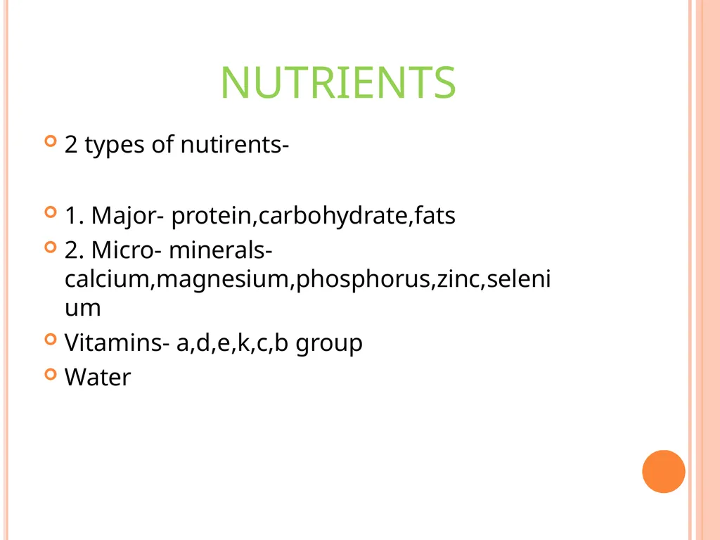 Balanced Diet and Nutrients What is balanced - slide 4 of 52