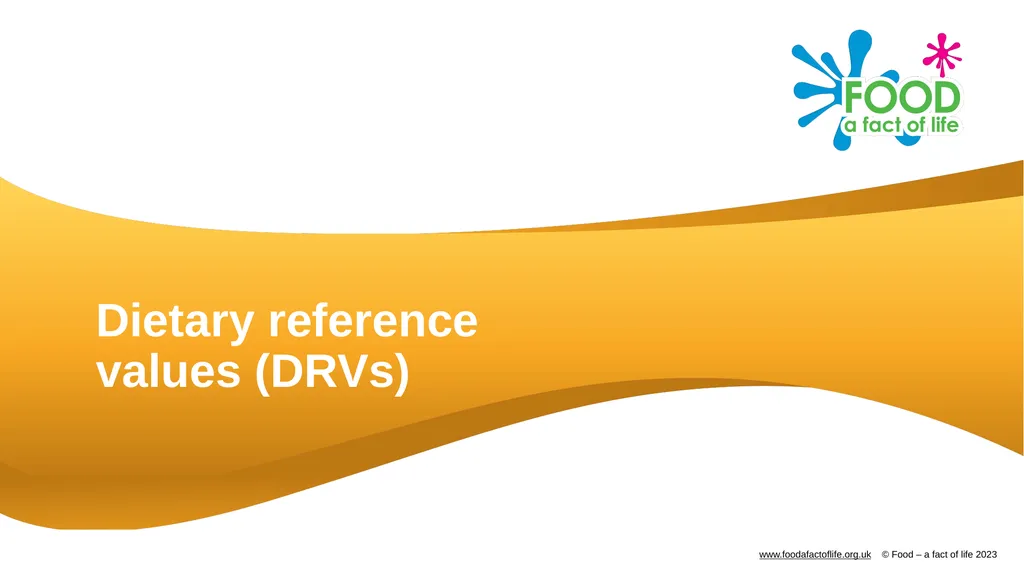 Dietary reference values (DRVs) Nutritional