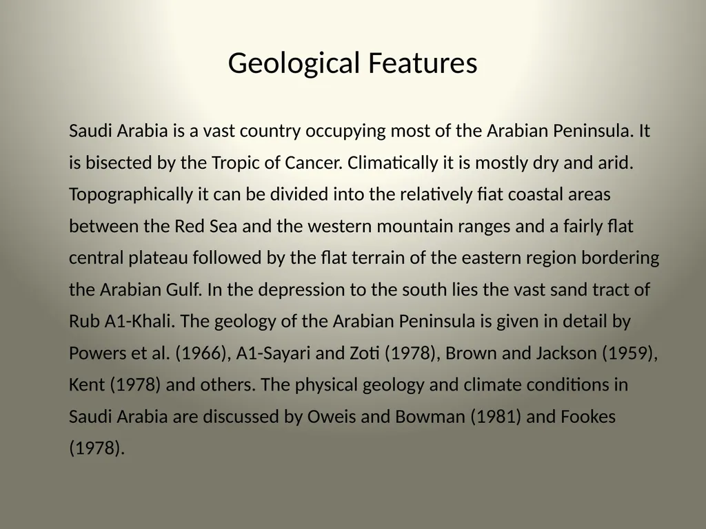Geological Aspects of Saudi Arabia Presented By: - slide 7 of 27