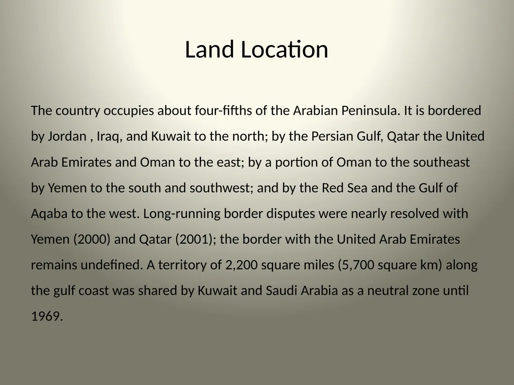 Geological Aspects of Saudi Arabia Presented By: - slide 3 of 27