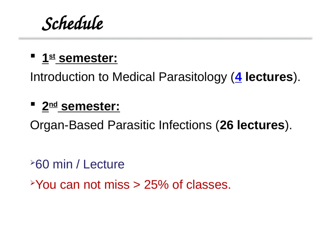 Introduction to Medical Parasitology 1st semester: - slide 3 of 18