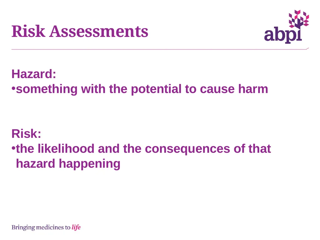Risk assessments and hazards - slide 2 of 23